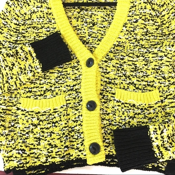 Rag & Bone Yellow Black Viola Button Cardigan Sweater - Picture 10 of 16